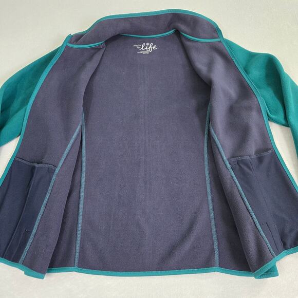 Made for Life Womens Green Full Zip Long Sleeve Fleece Jacket with Pockets Large - Picture 6 of 14